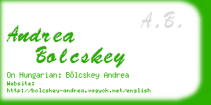 andrea bolcskey business card