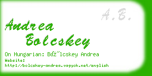 andrea bolcskey business card
